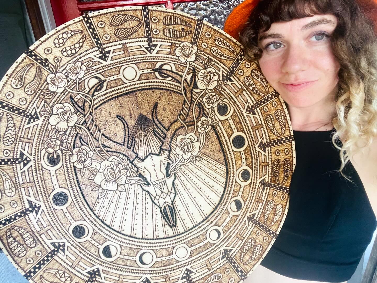 Buck Moon Pyrography